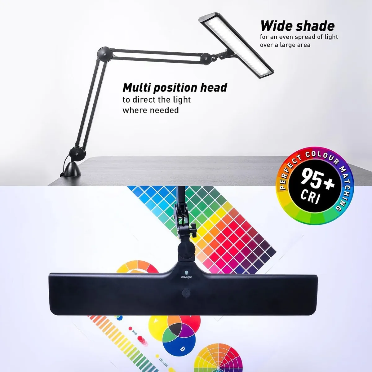 LED Desk Lamp Lux 6000K 95+ Cri Adjustable - Image 4