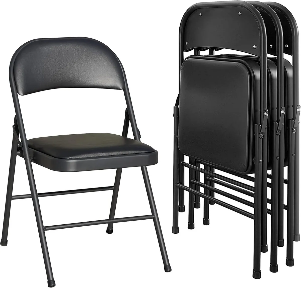 Folding Chairs Vinyl Foldable Portable (Set of 4) - Image 1
