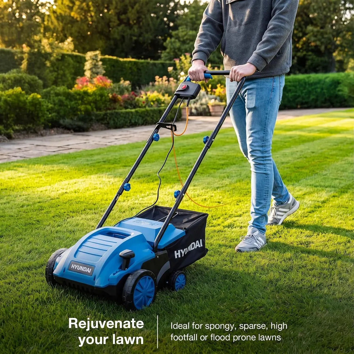1500W Electric Lawn Scarifier Aerator 32CM Rake - Image 3