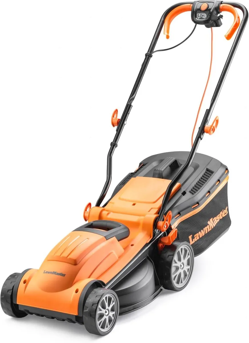 1400W 34CM Electric Lawnmower with Rear Roller - Image 1