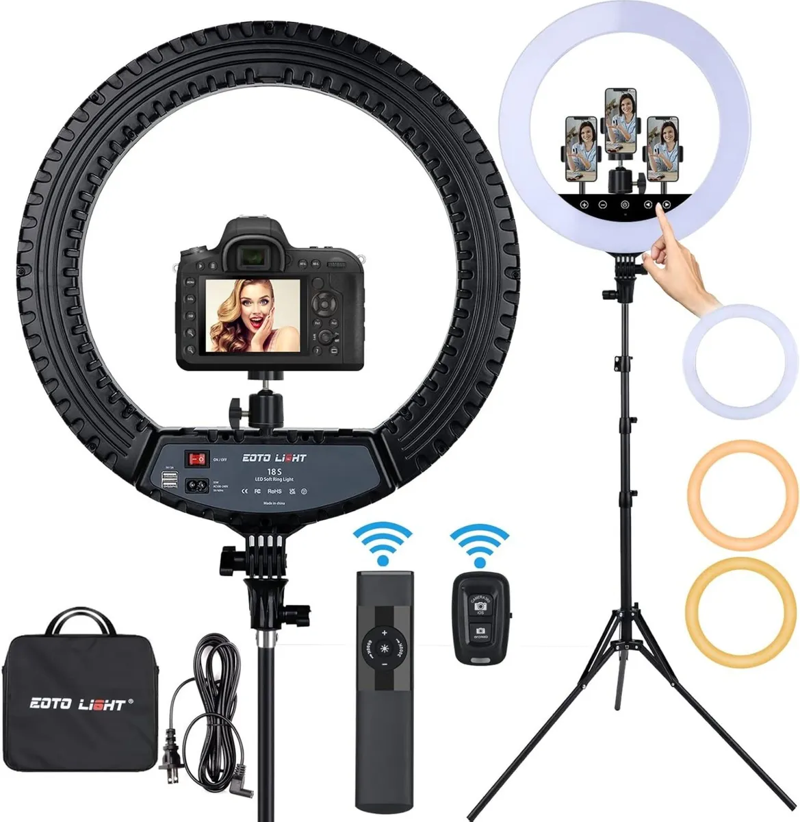 Upgraded 18 Inch LED Ring Light with Tripod - Image 1