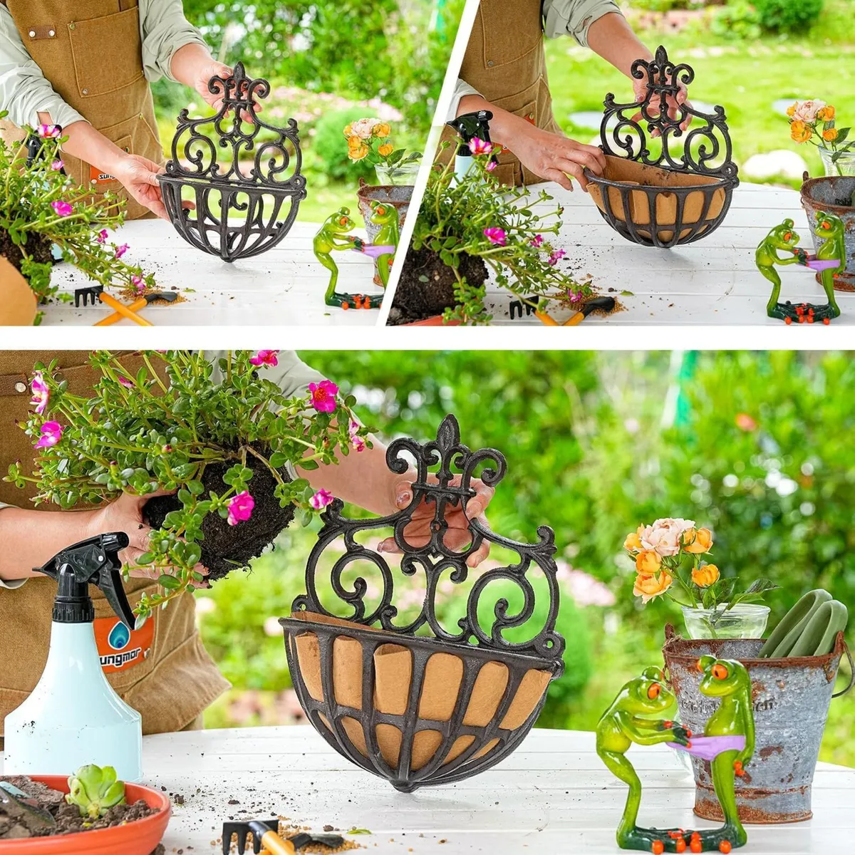 Wall Hanging Planter Basket with Fabric Liner - Image 3
