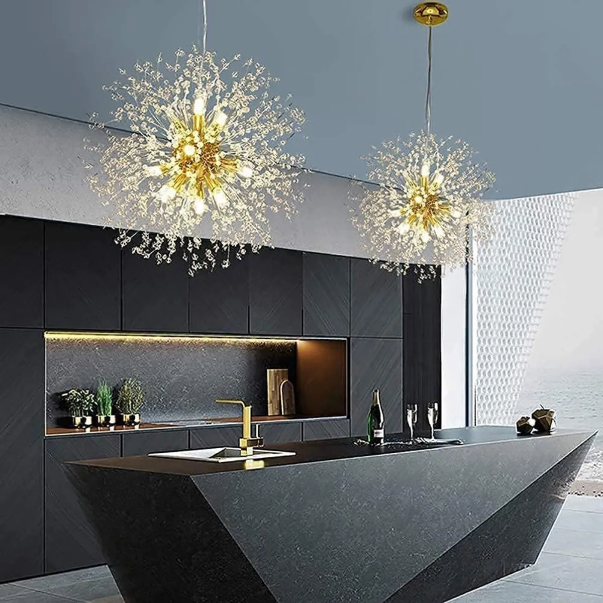 Modern Crystal Dandelion Pendant Firework - Image 3