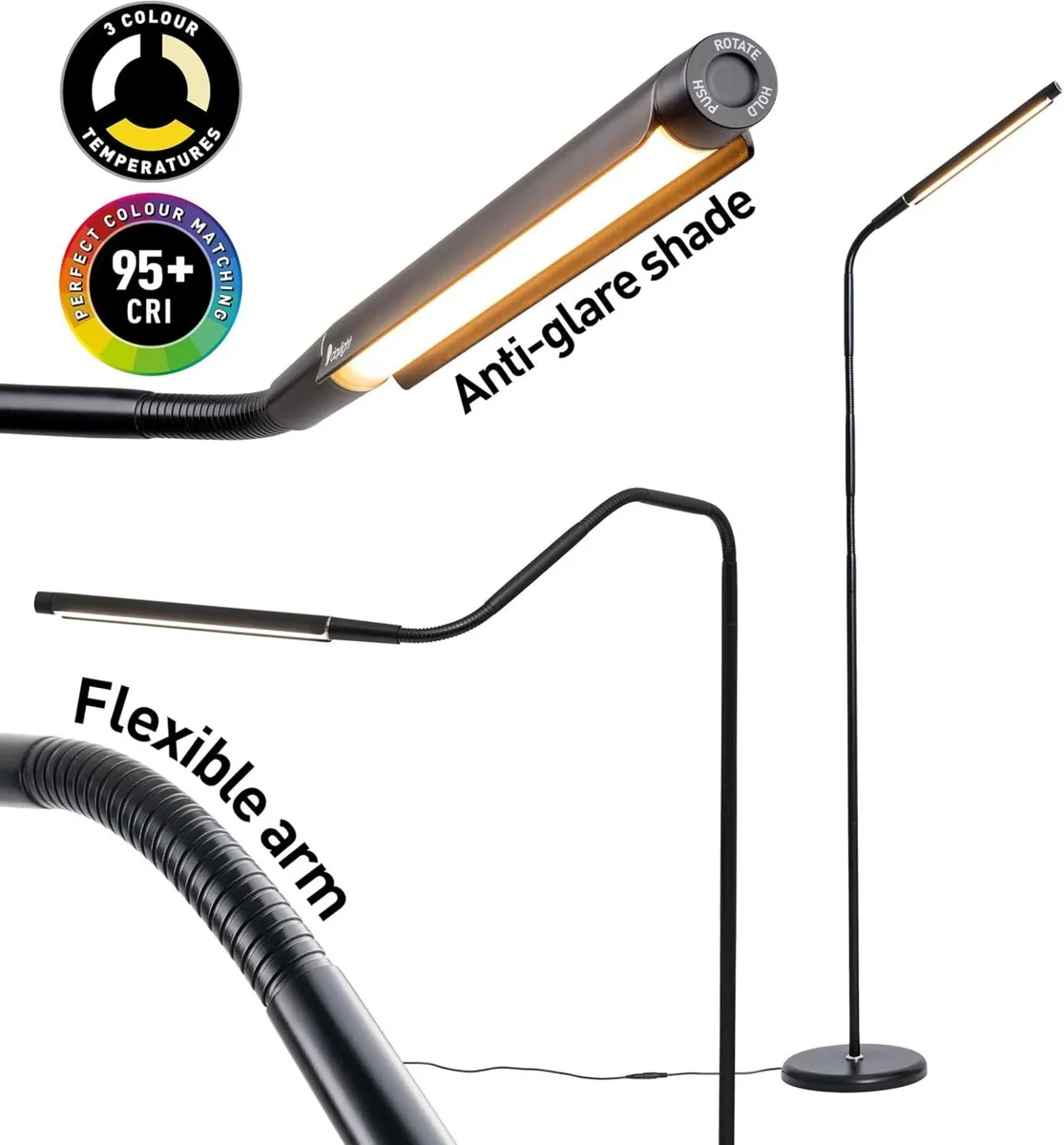 Modern LED Floor Lamp with 3 Colour Temperatures - Image 3