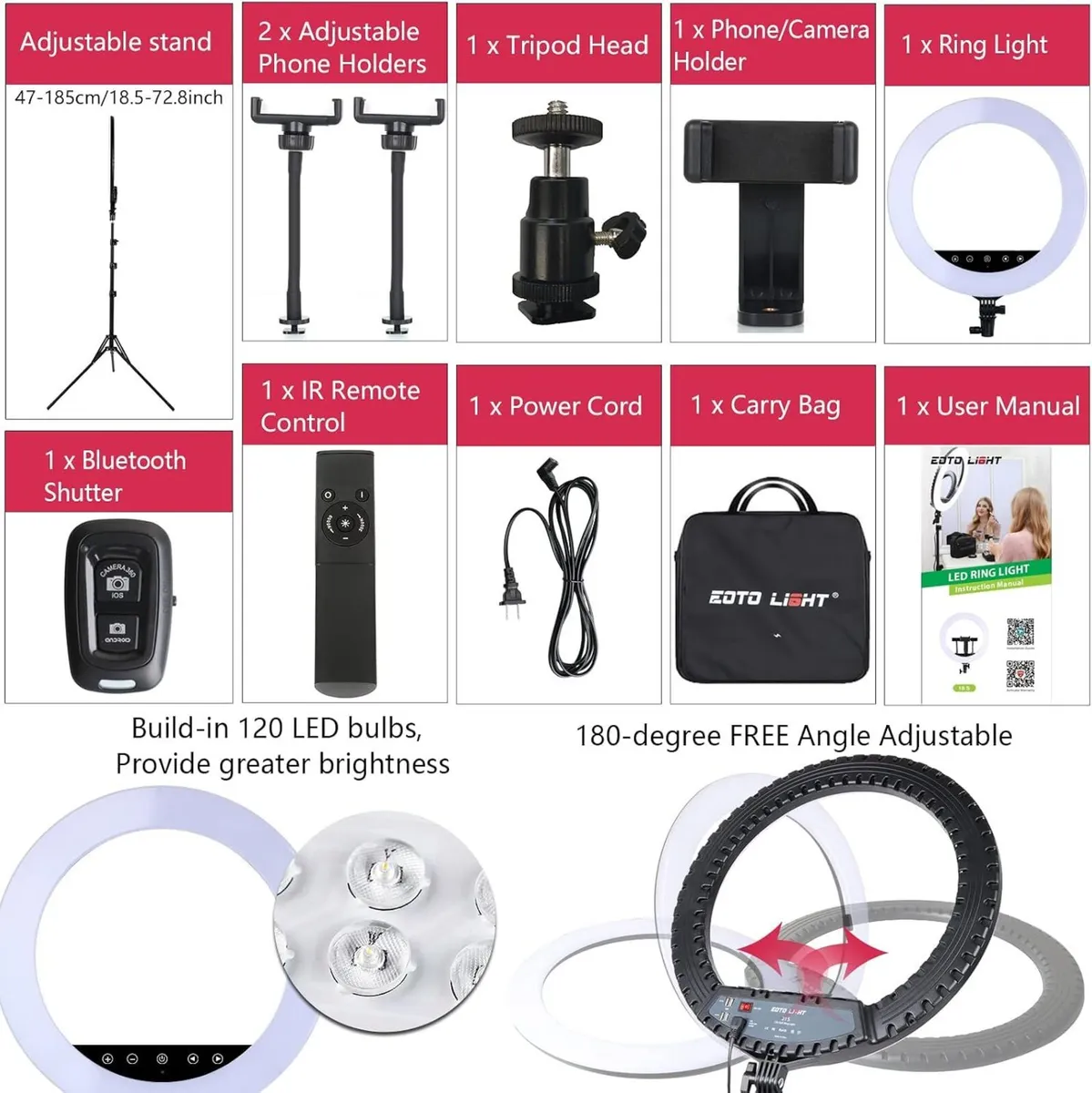 21 Inch LED Ring Light with Tripod Stand - Image 4