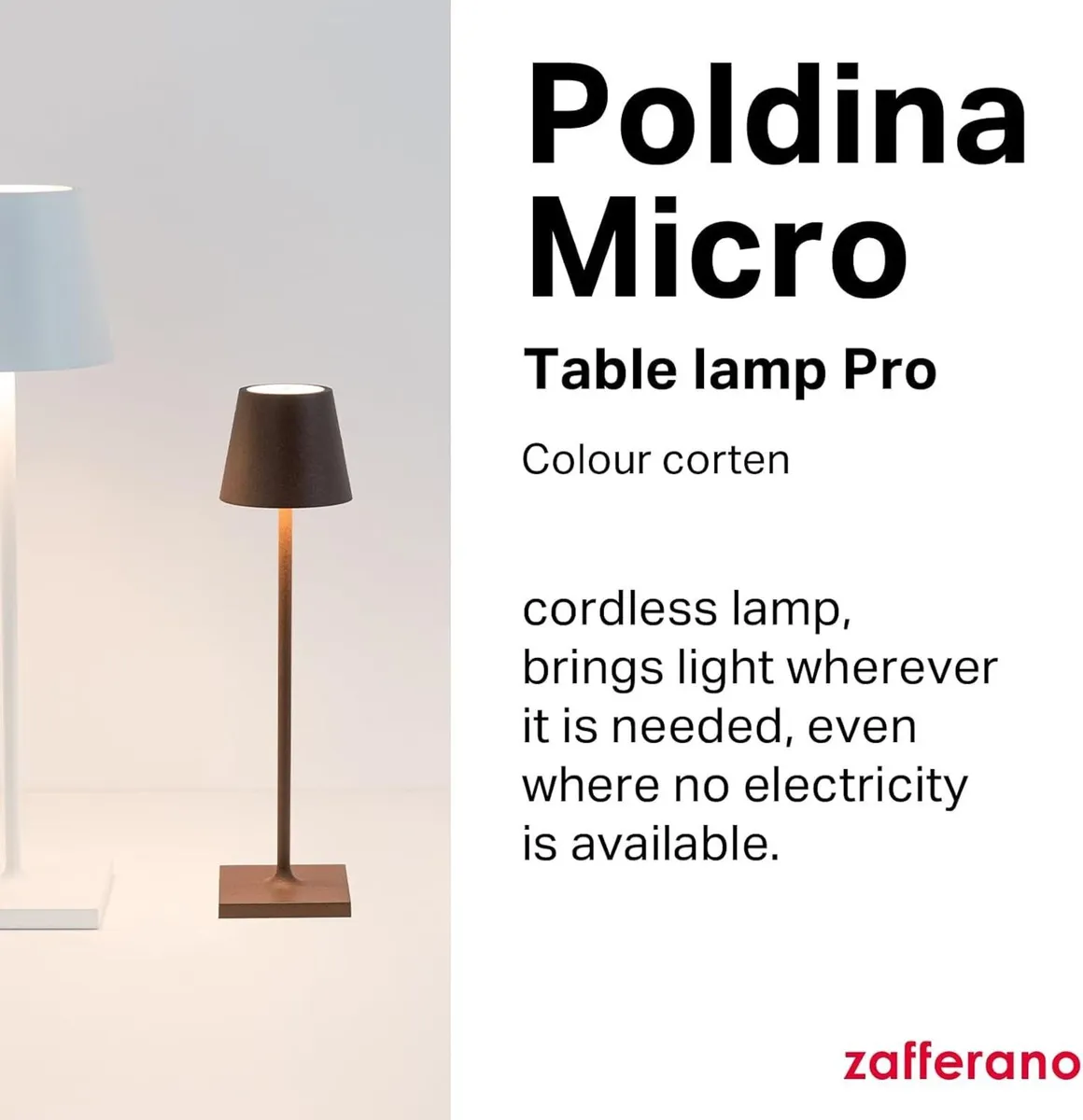 Poldina Micro Lamp Rechargeable Cordless Table - Image 3