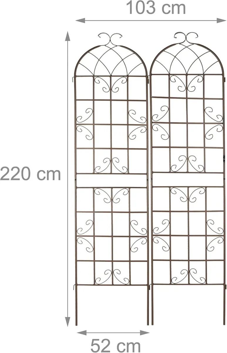 Garden Trellis 220 X 52CM Metal Support (Set of 2) - Image 4