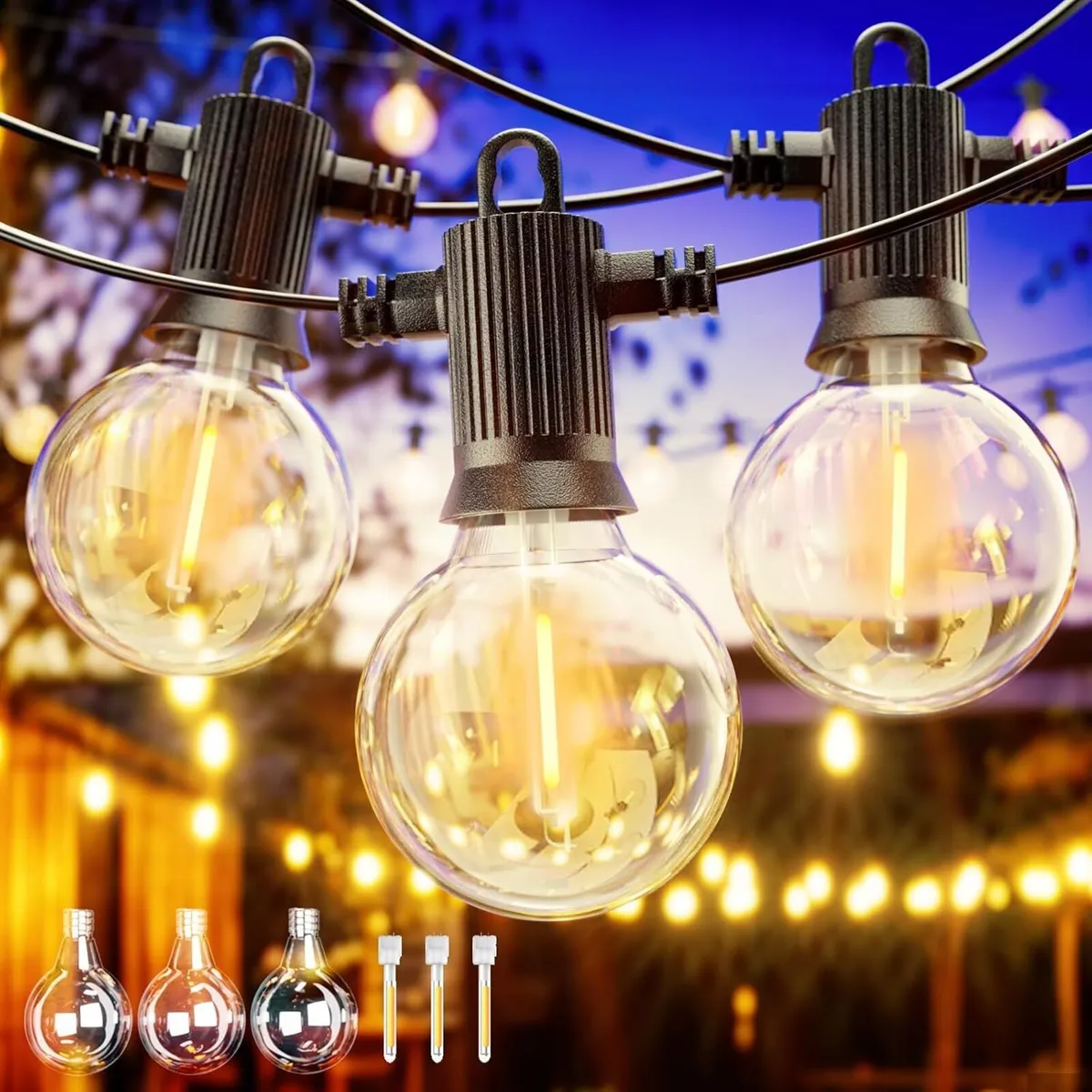Lights Outdoor 45m String Mains Powered with 60+3 - Image 1
