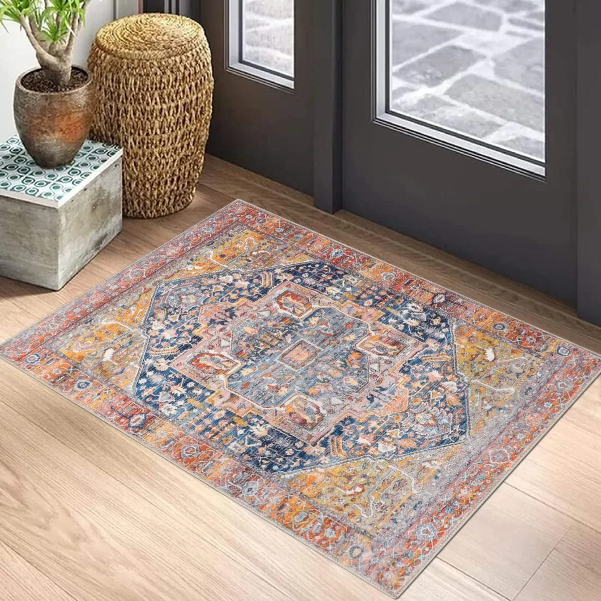 Small Rugs Non-Slip Faux Wool Door Mat - Image 1