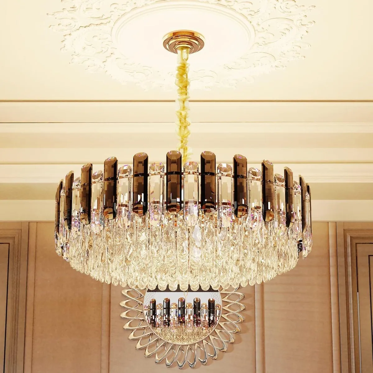 Modern Luxury Round Crystal Chandelier: 40CM - Image 1