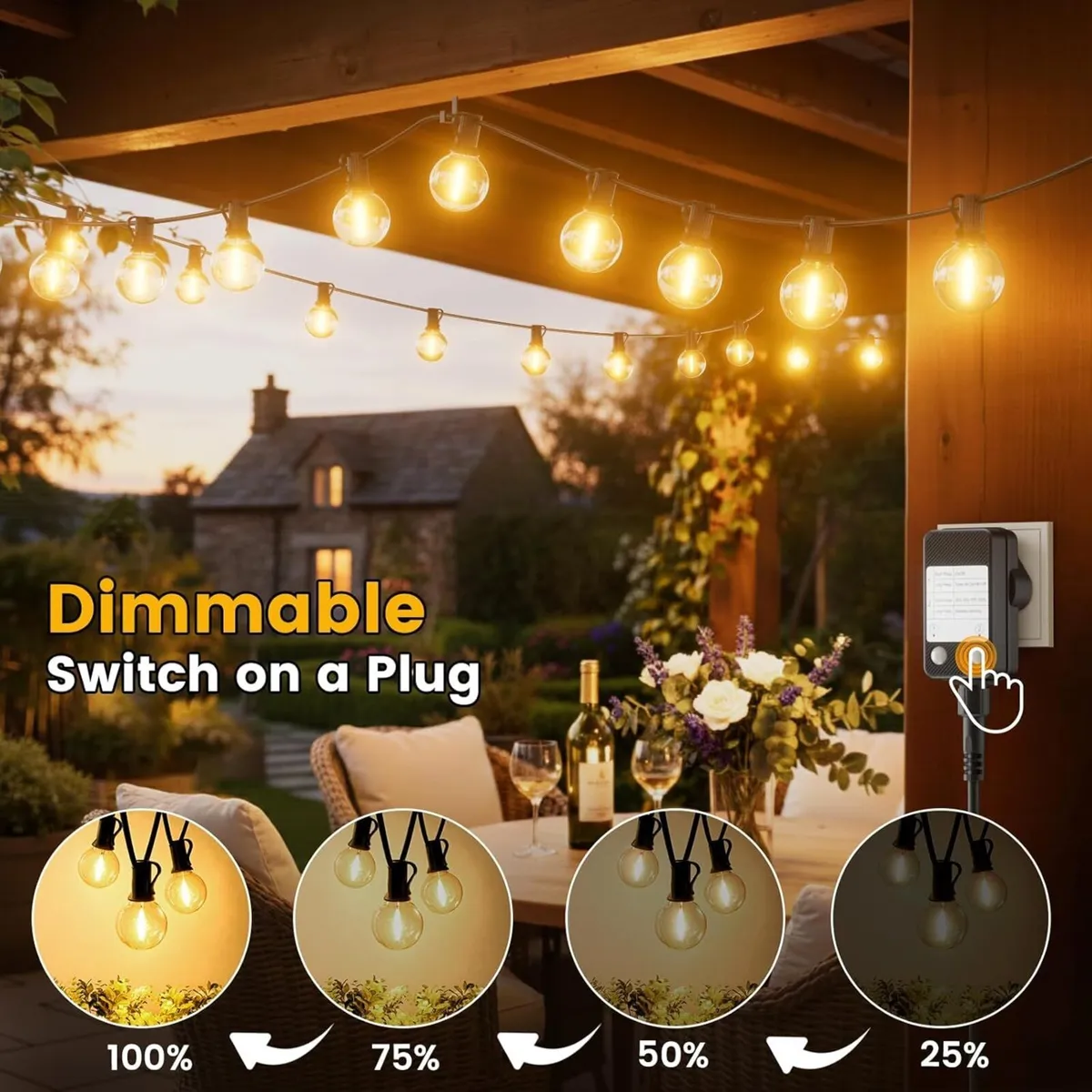 Outdoor Garden Lights Mains Powered 200FT 60m - Image 2