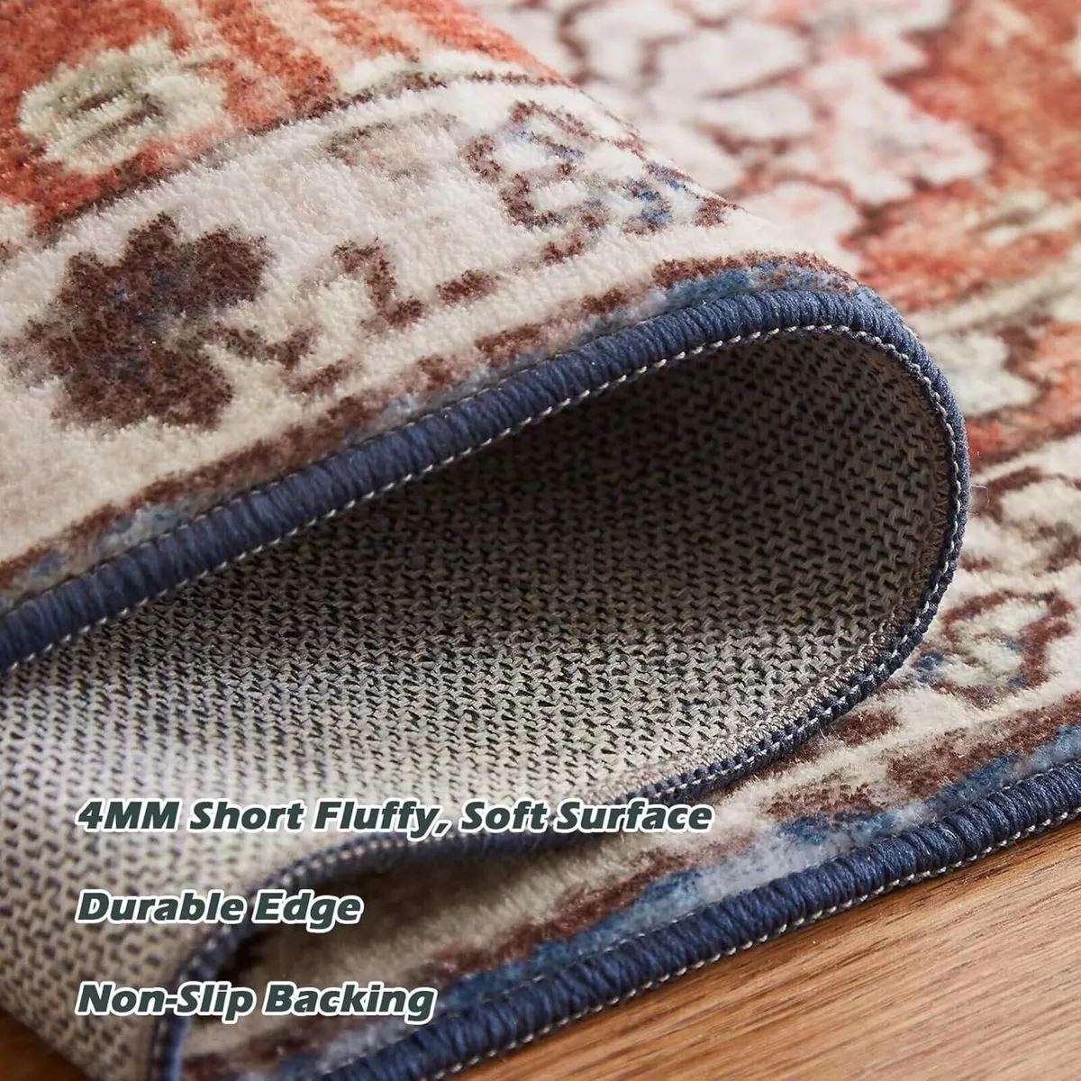 Washable Rugs Living Room Short Pile Area Rug - Image 4