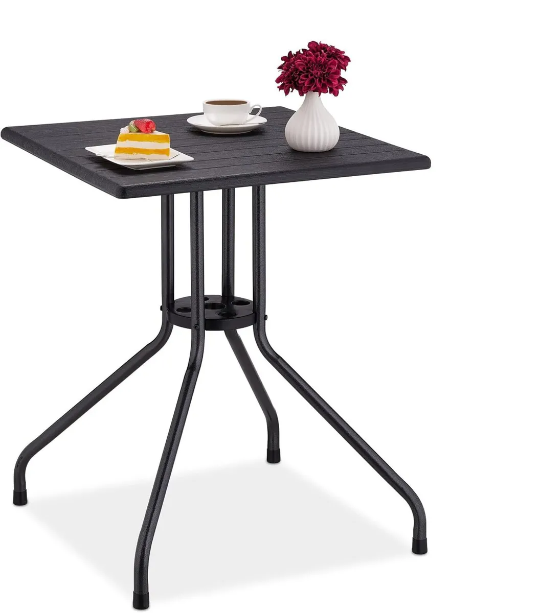Garden Table Hxwxd: 75x61x61CM Wooden-Look - Image 1