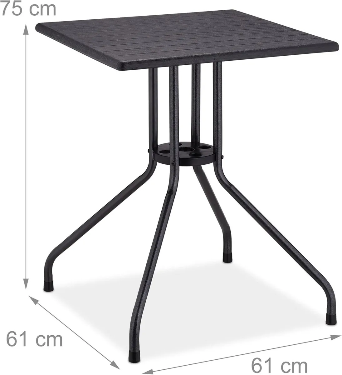 Garden Table Hxwxd: 75x61x61CM Wooden-Look - Image 3