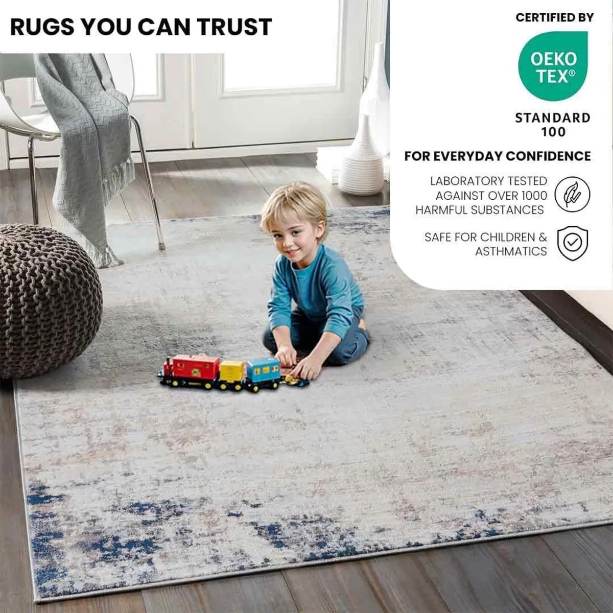 Abstract Rug Area Rugs Living Room - Image 3