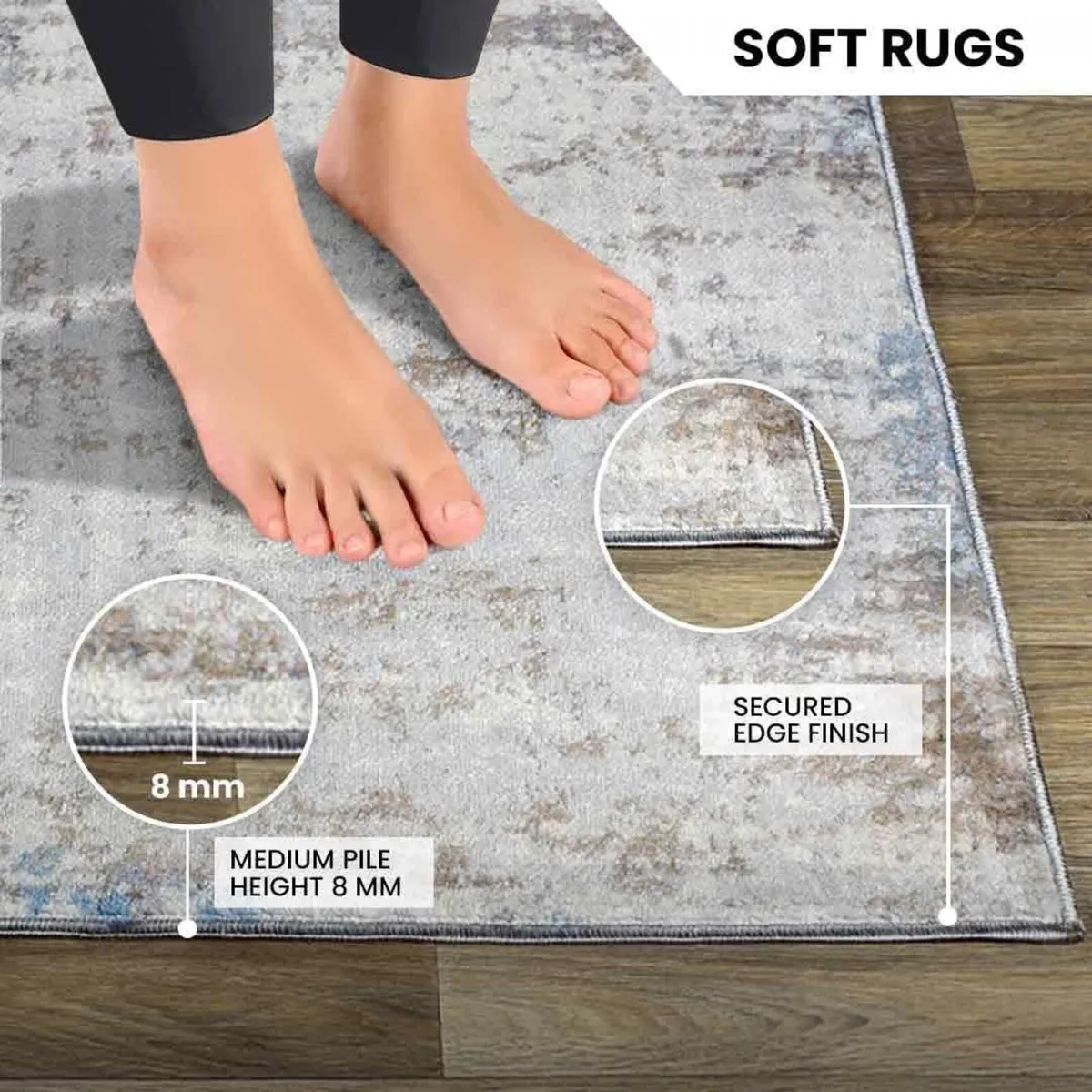 Abstract Rug Area Rugs Living Room - Image 4