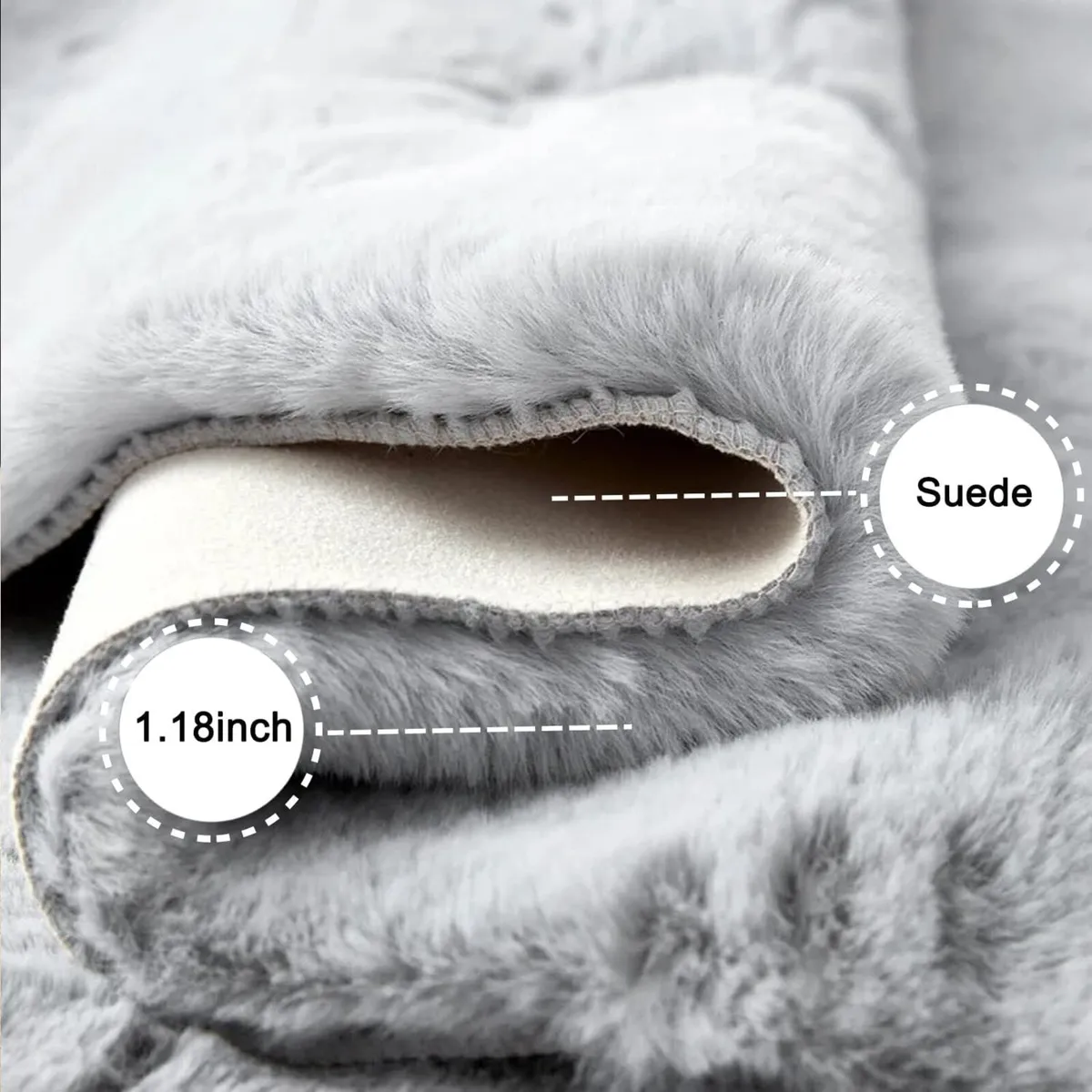 Soft Faux Rabbit Fur Rug Machine Washable - Image 3