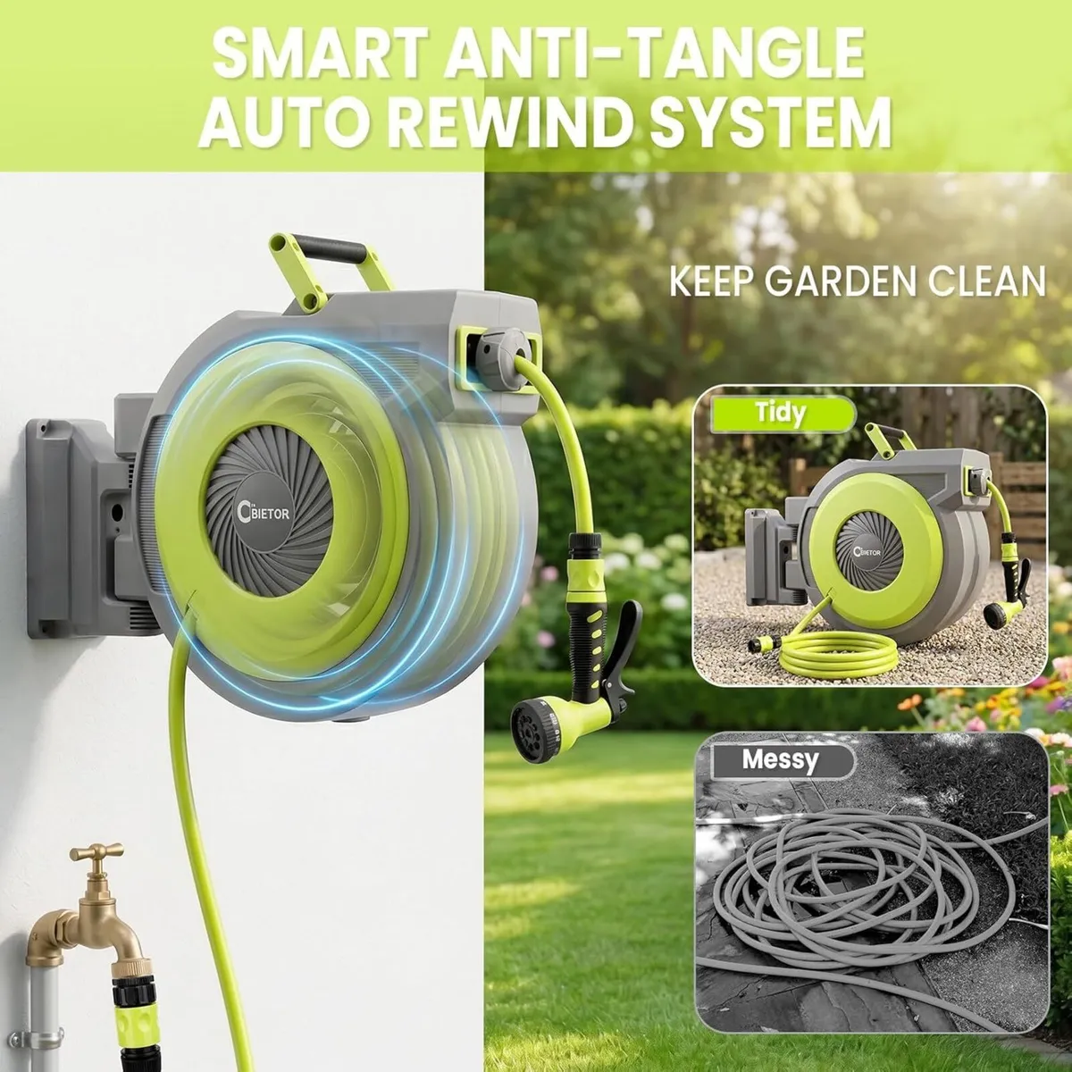 Retractable Garden Hose Reel 1 2” X 30m+2m - Image 2