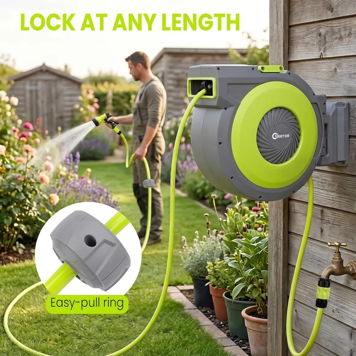 Retractable Garden Hose Reel 1 2” X 30m+2m - Image 4