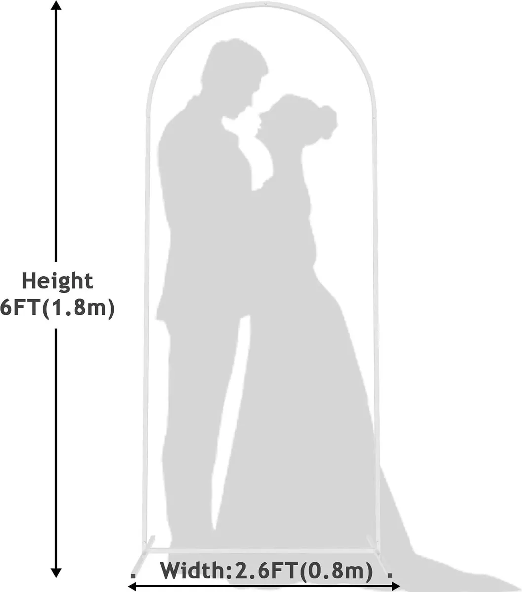 Wedding Arch Stand 6FT 5FT 4FT Metal (Set of 3) - Image 2