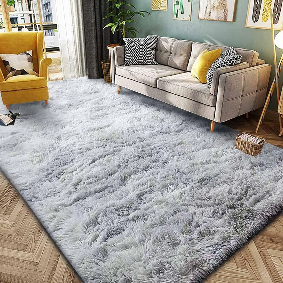 Rugs Living Room Modern Soft Fluffy Shaggy - Image 2