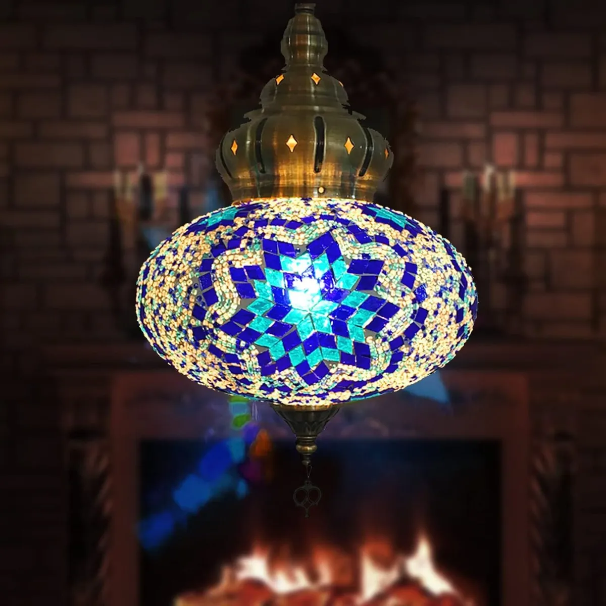 Hanging Ceiling Mosaic Lamp Light Chandelier - Image 2
