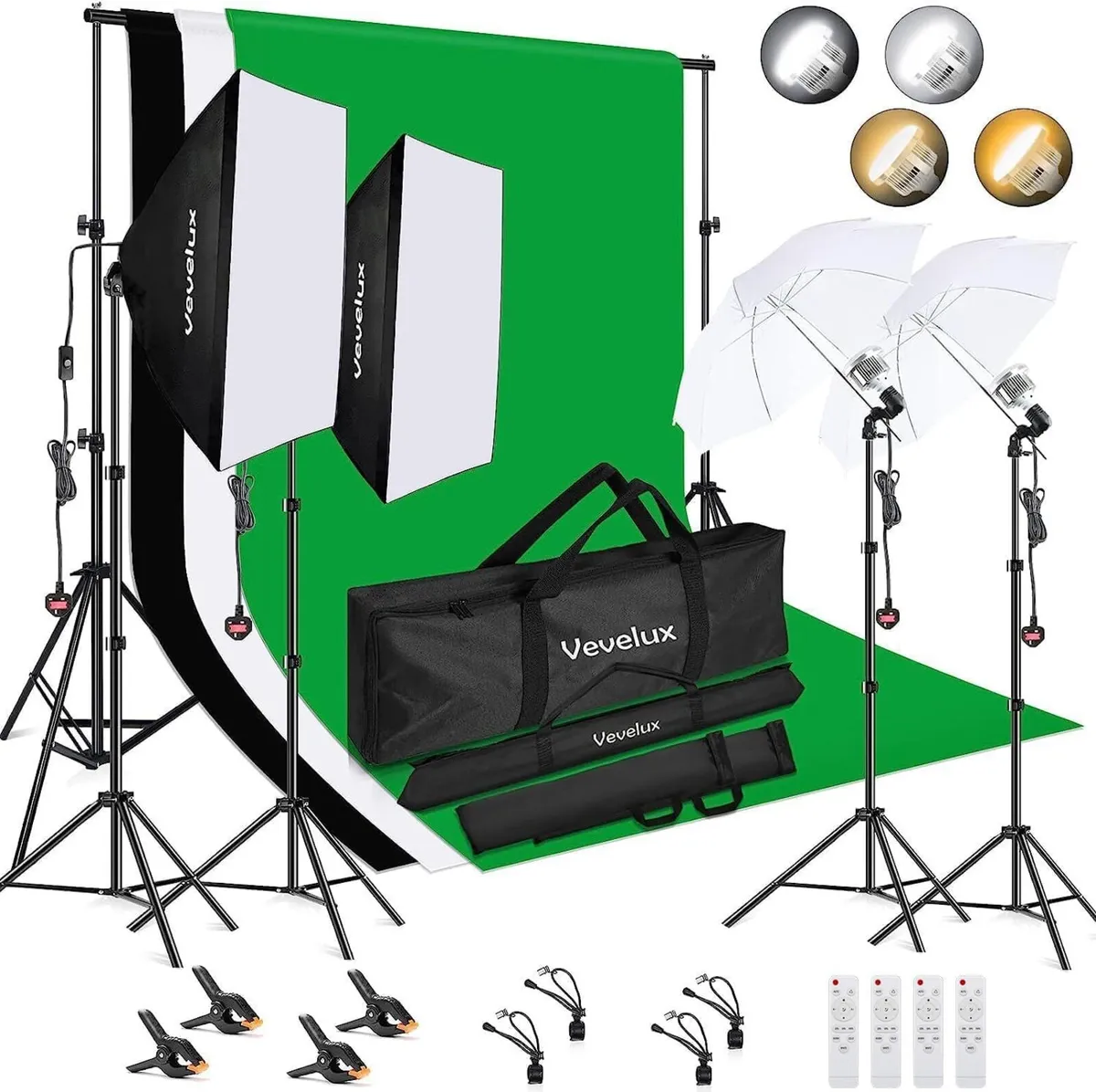 Photo Studio Lighting Kit with 2.6x3m 8.5x10FT - Image 1
