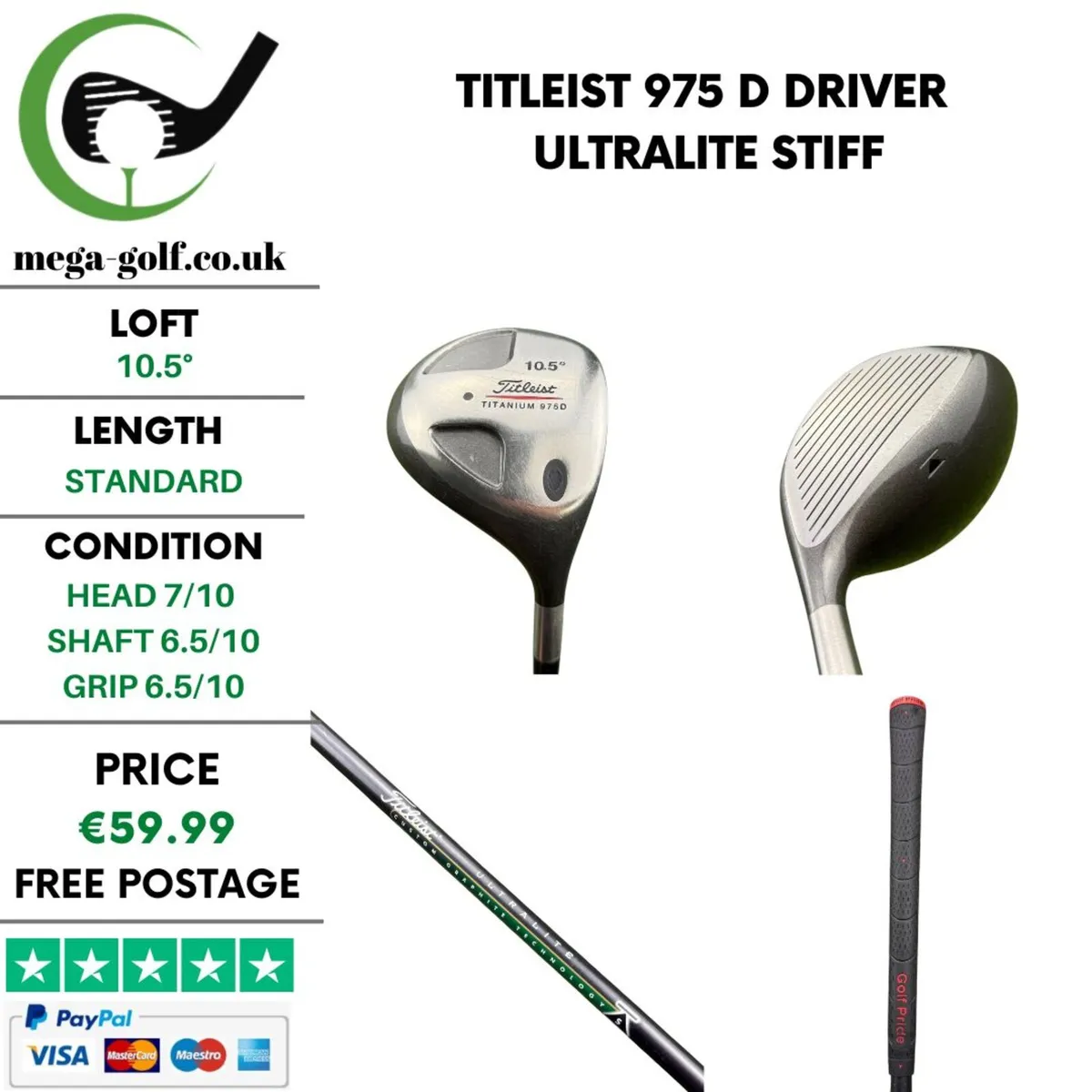 Titleist 975 D Driver / 10.5° / Ultralite Stiff - Image 1