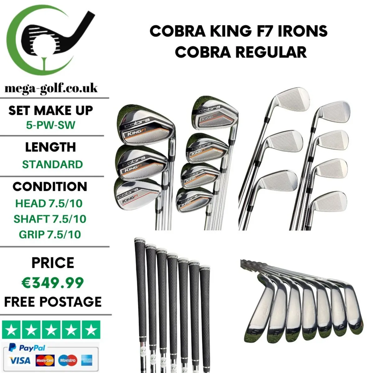 Cobra King F7 Irons / 5-Pw-Sw / Cobra Regular - Image 1