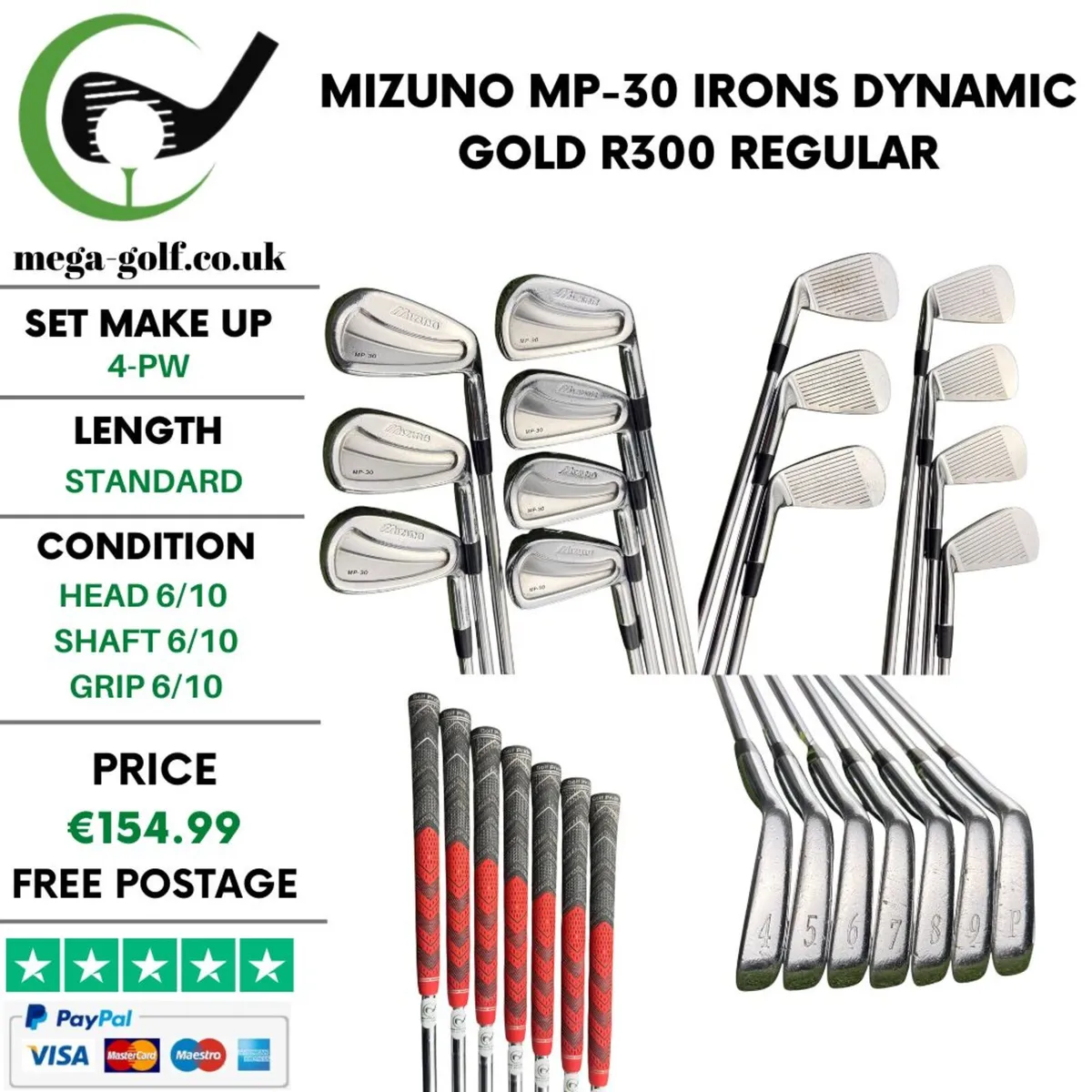 Mizuno MP-30 Irons / 4-Pw / Regular - Image 1