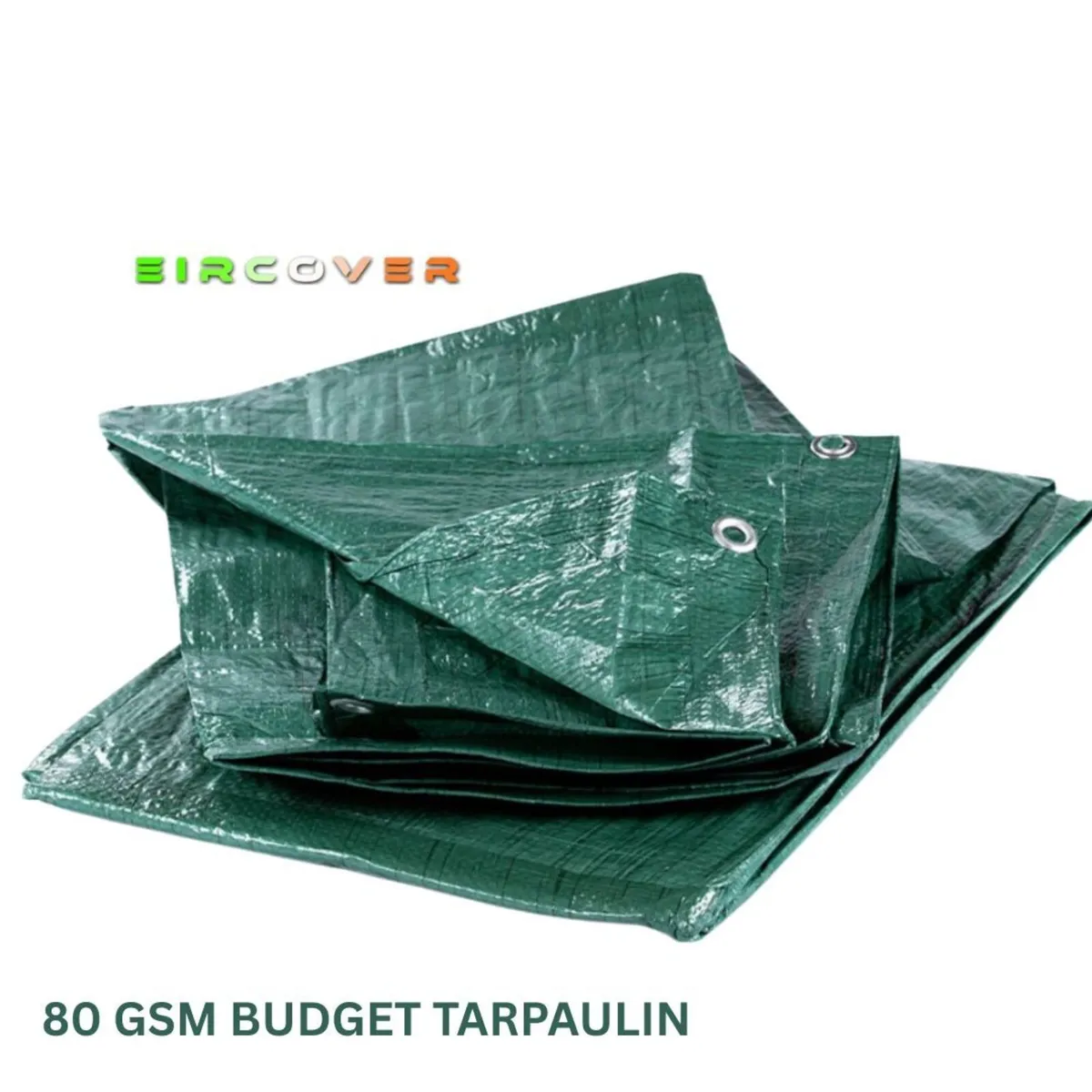 Budget Tarpaulin 4.5m x 6m (15' -20') 80 gsm green - Image 1