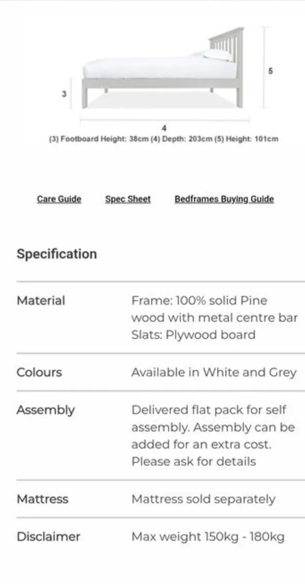 Single bed and matress *NEW* - Image 3