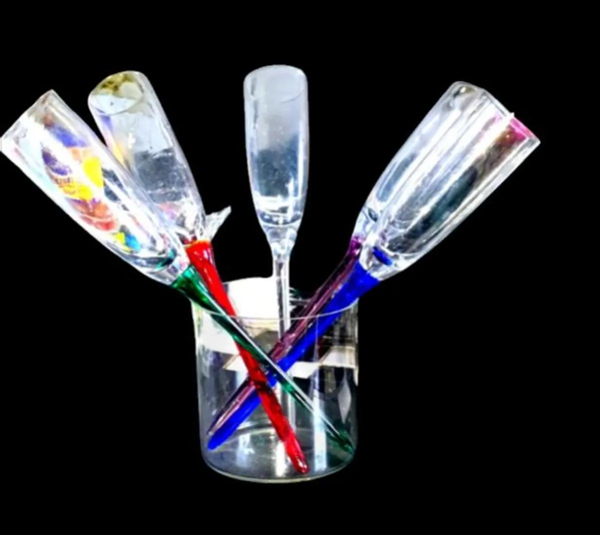 Bouquet Of 5 Floating Champagne Flutes/Stand - Image 2