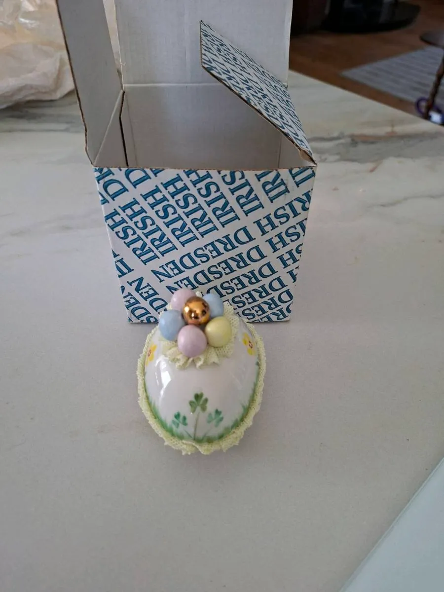 Irish Dresden Easter egg fine porcelain - Image 2