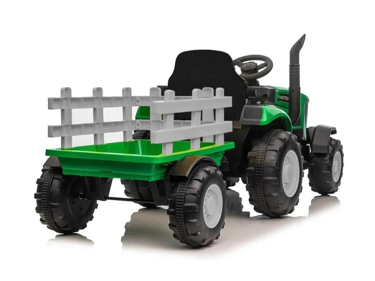 Turbo Harvest 12V Electric Tractor Trailer Green - Image 2