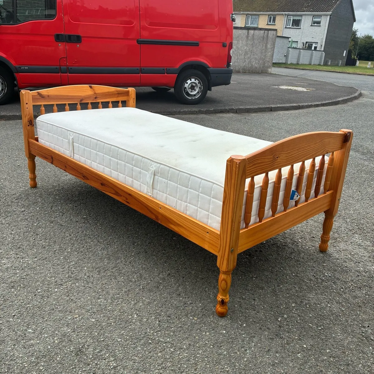 Single Solid pine bed frame & 10” Mattress - Image 1