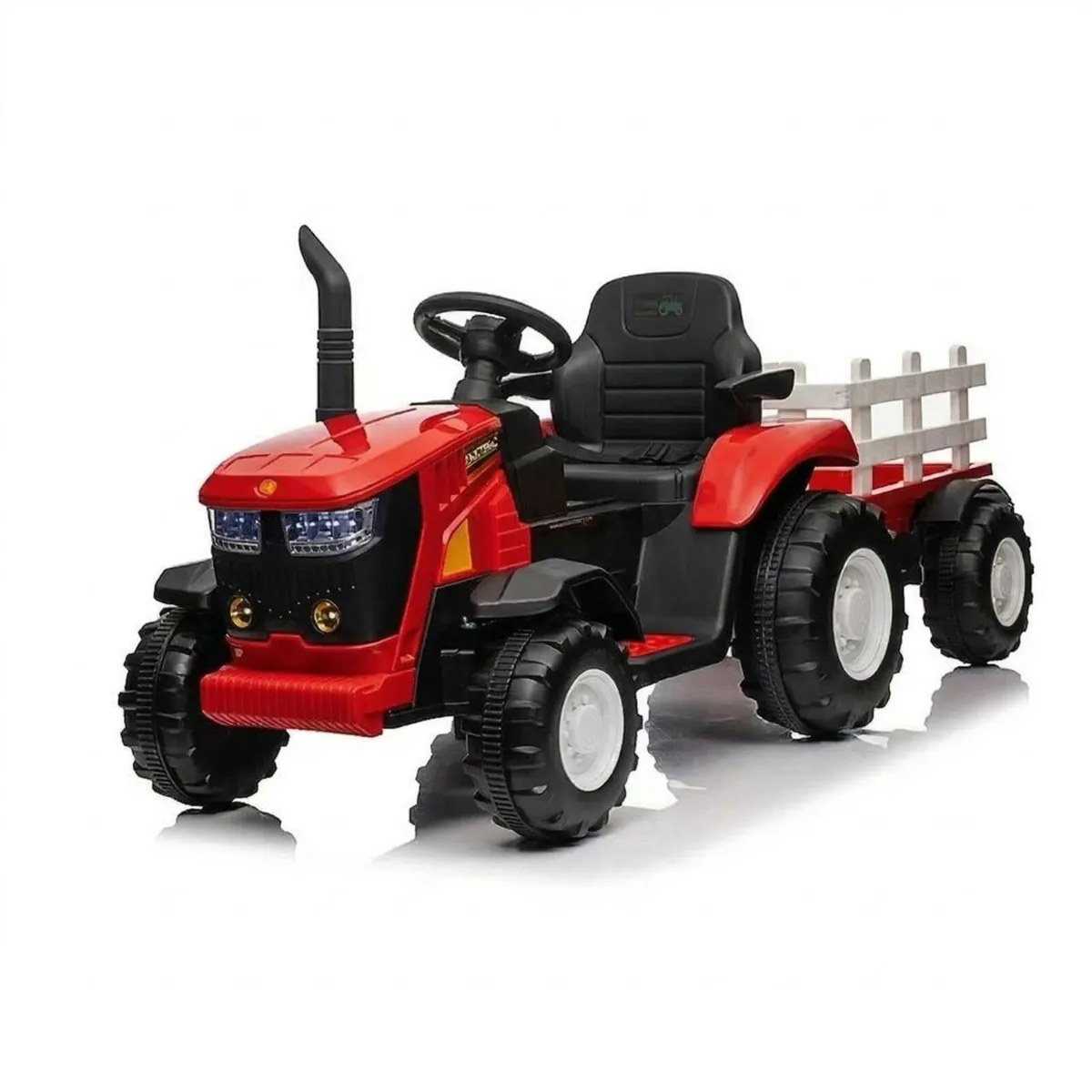 Turbo Harvest 12V Electric Tractor Trailer Red - Image 1