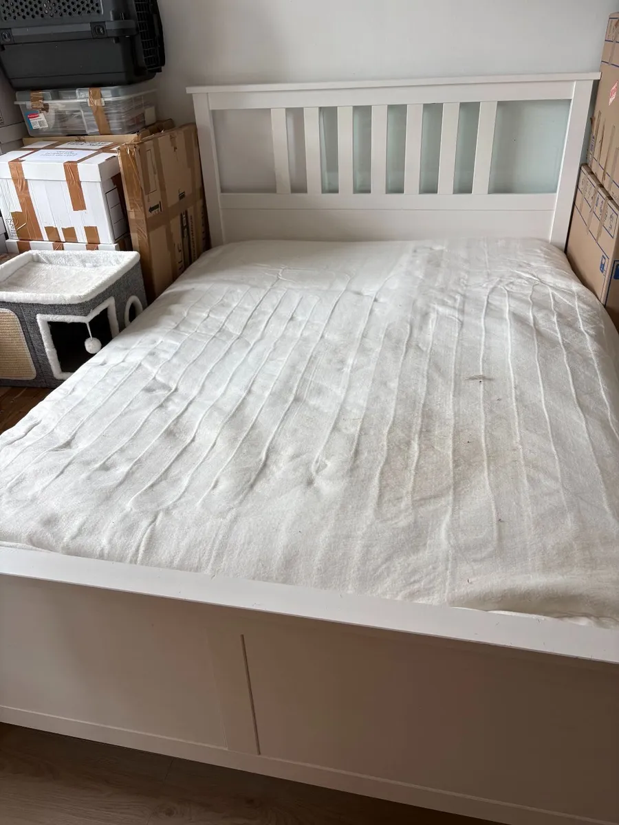 IKEA double bed frame and mattress - Image 3