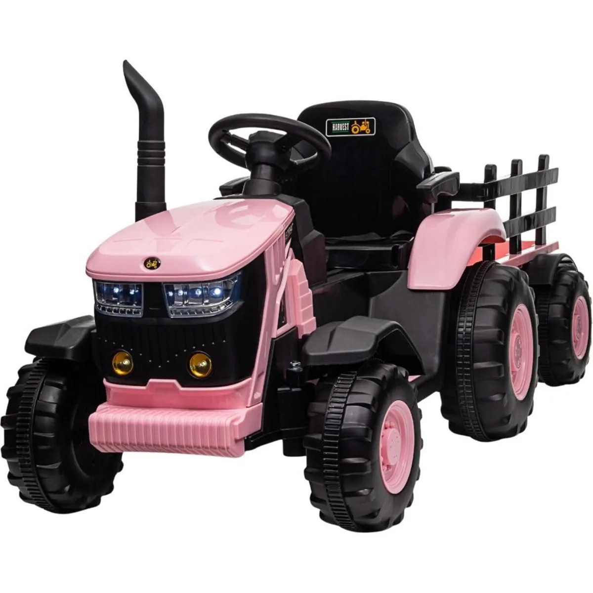 Turbo Harvest 12V Electric Tractor Trailer Pink - Image 2