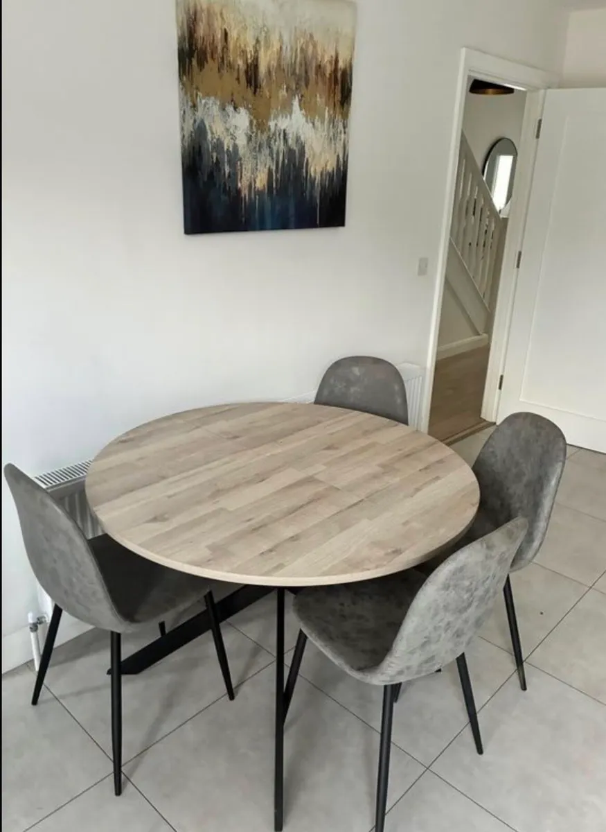 Four Grey Dining Chairs - Image 1