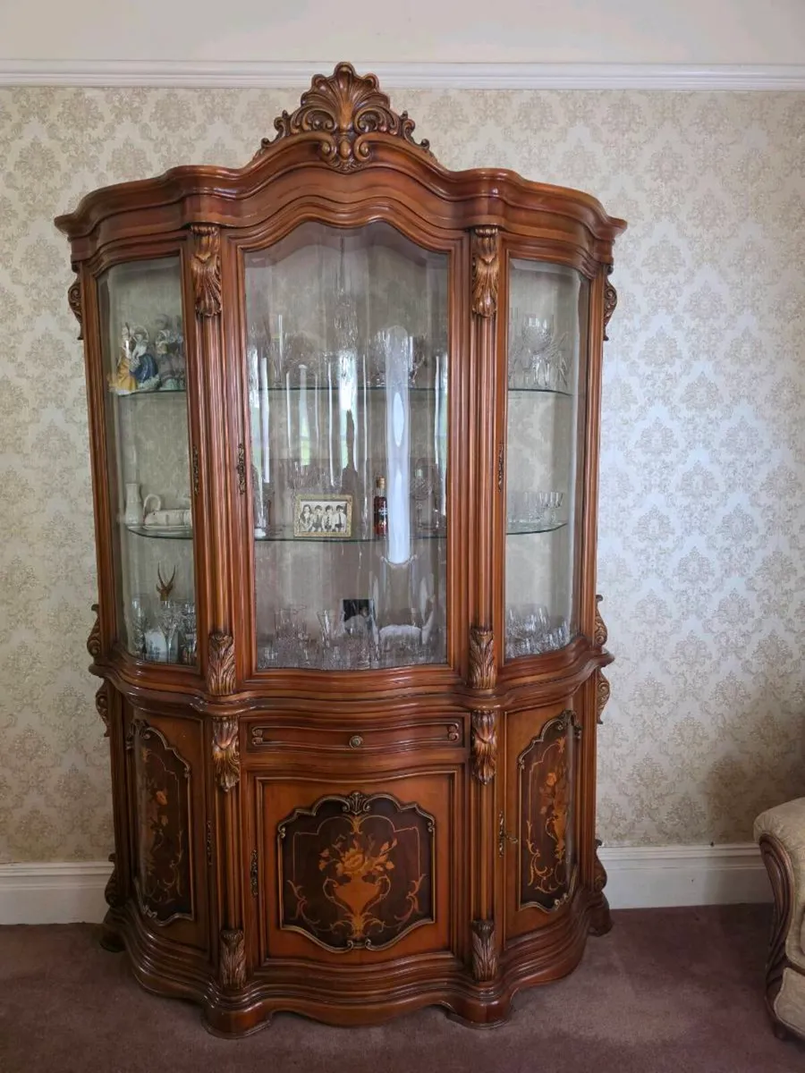 Antique Italian Rococo Revival vitrine cabinet - Image 1