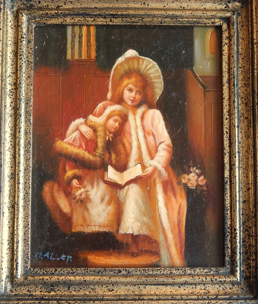 Oleograph Style Print in Ornate Wood Frame - Image 2