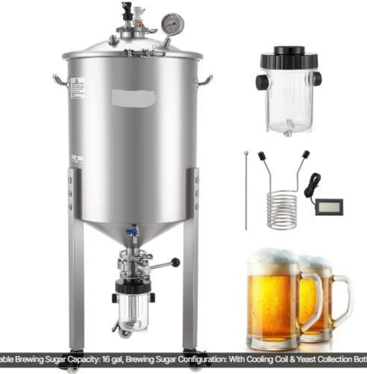 Stainless Steel Conical Fermenter, 16 Gal/60L - Image 2