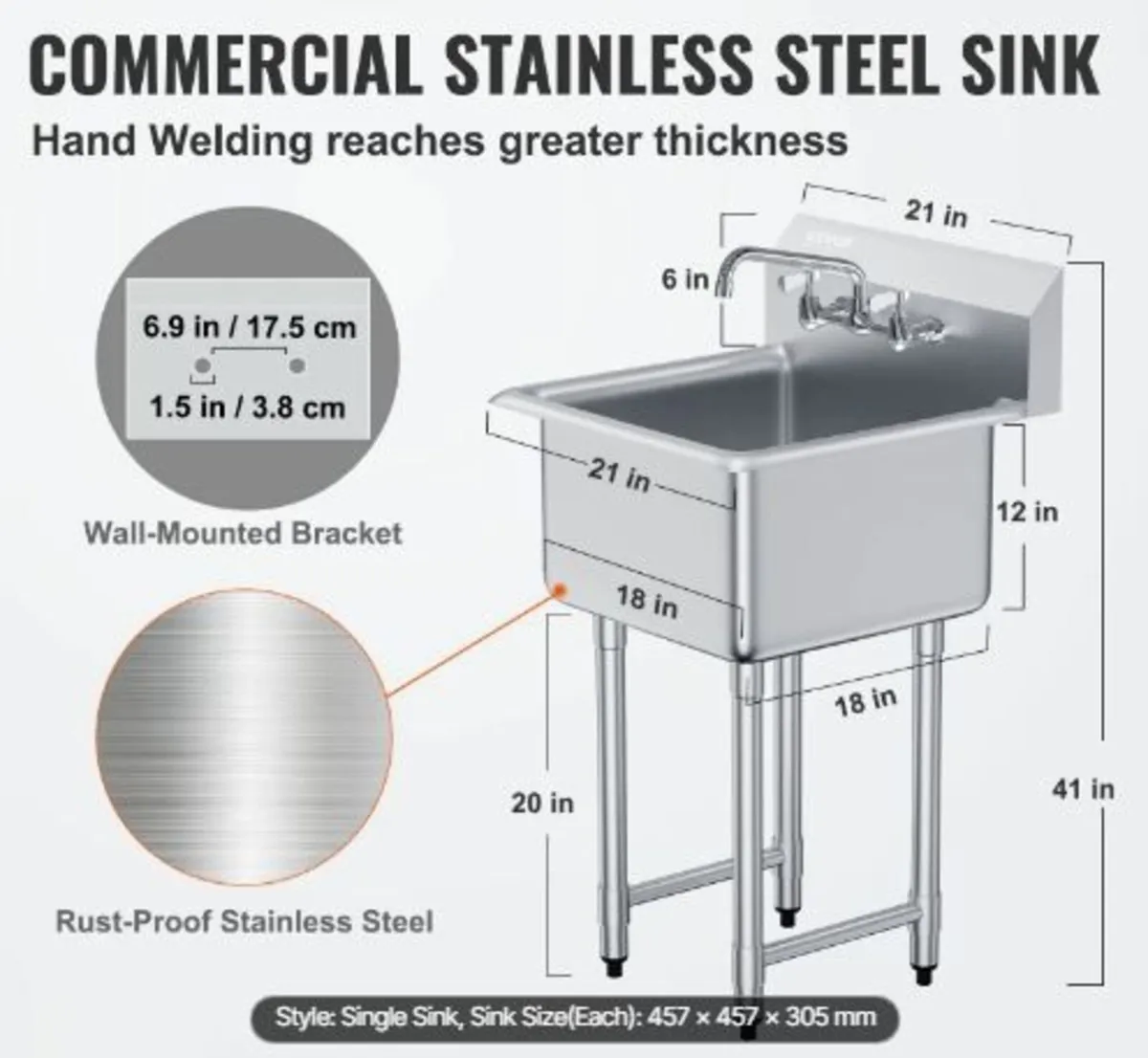 Stainless Steel Prep & Utility Sink - Image 2