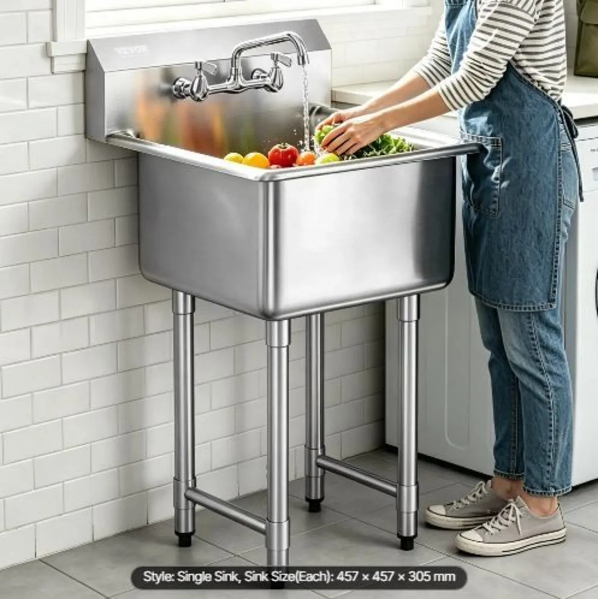 Stainless Steel Prep & Utility Sink - Image 3