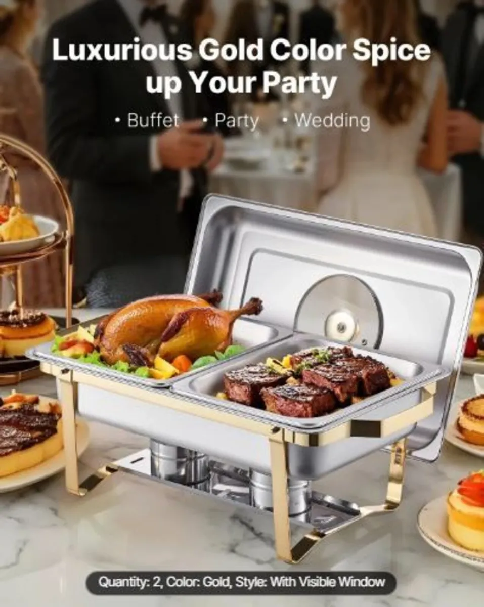 Chafing Dish Buffet Set, 4 Qt 2 Pack - Image 2