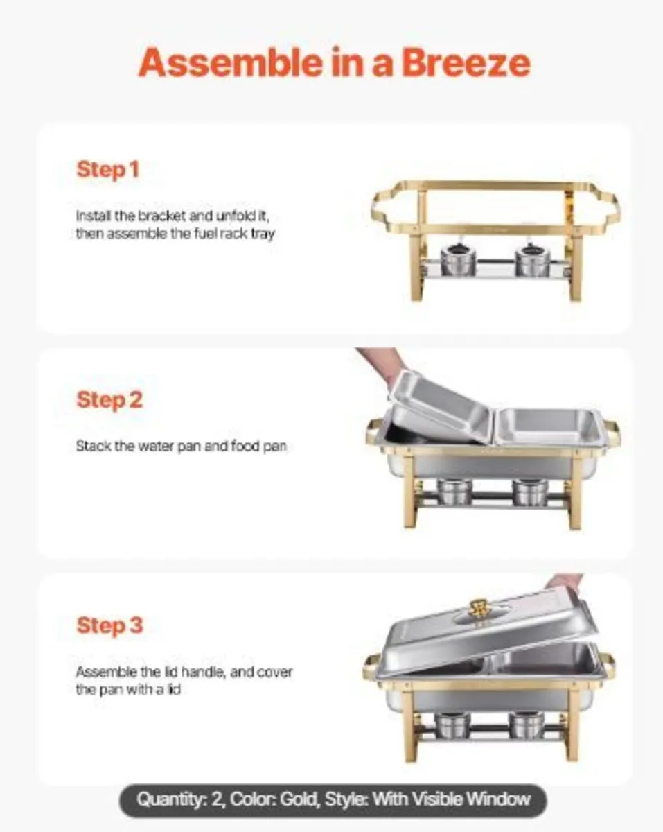 Chafing Dish Buffet Set, 4 Qt 2 Pack - Image 3