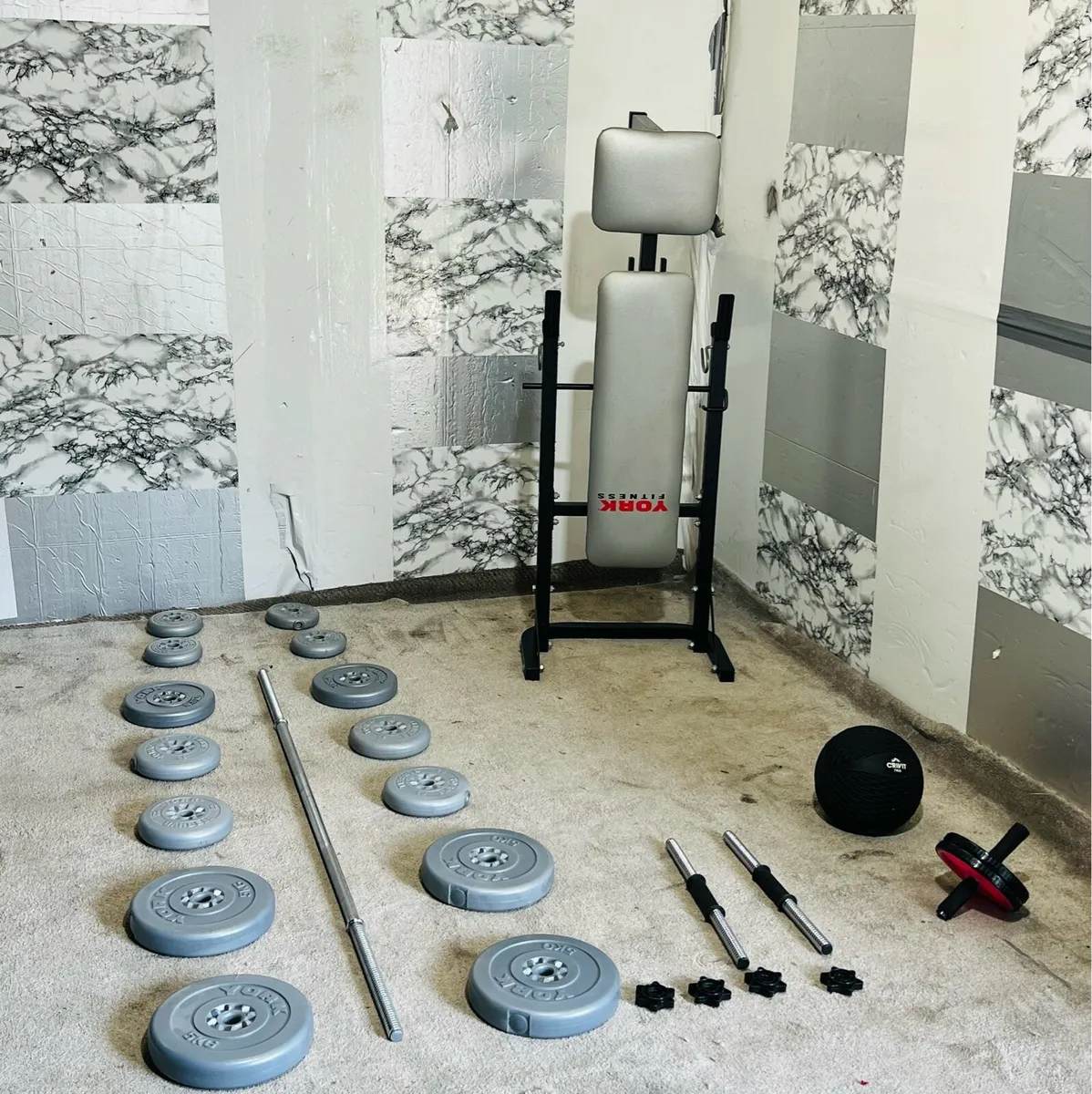 Folding bench weights barbell dumbbells - Image 2