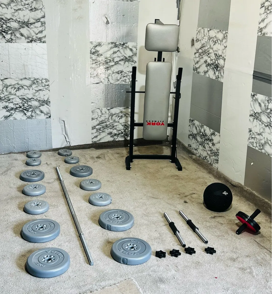 Folding bench weights barbell dumbbells - Image 3