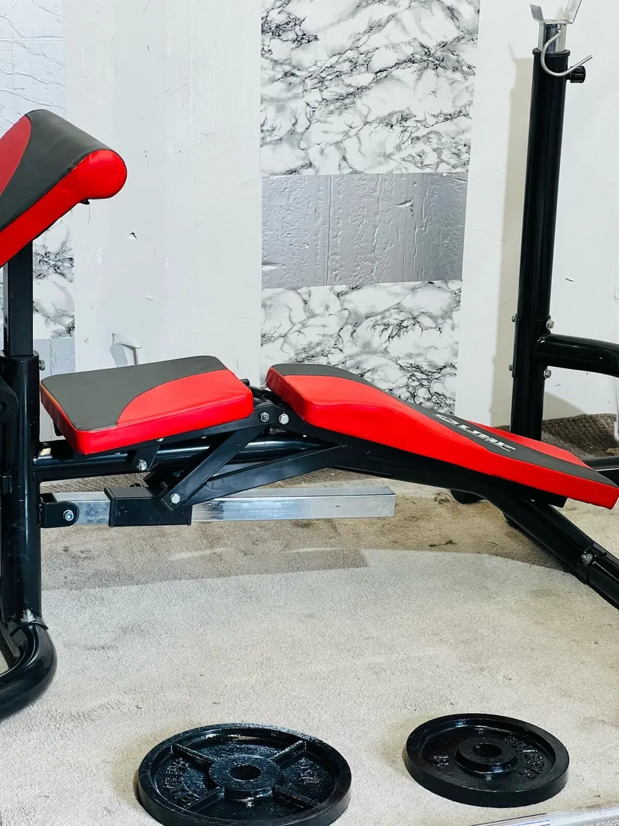 LARGE USF BENCH+RACK OLYMPIC WEIGHTS BAR DUMBBELLS - Image 3